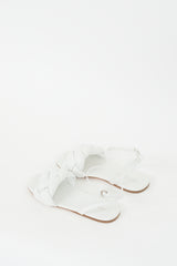 Miu Miu White Padded Quilted Leather Sandal