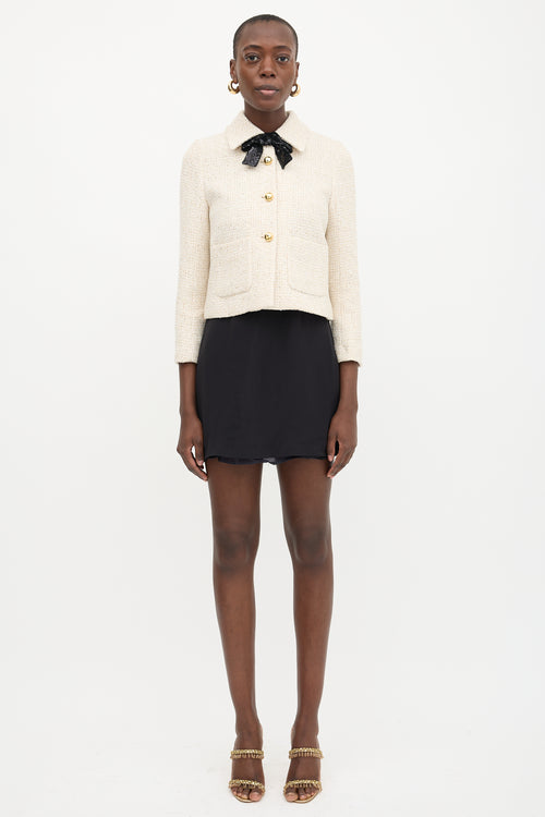 Miu Miu Wool Sequin Tweed Jacket