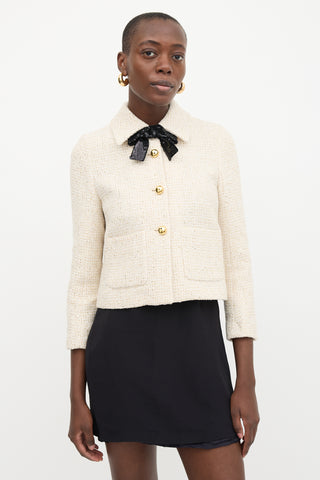 Miu Miu Wool Sequin Tweed Jacket