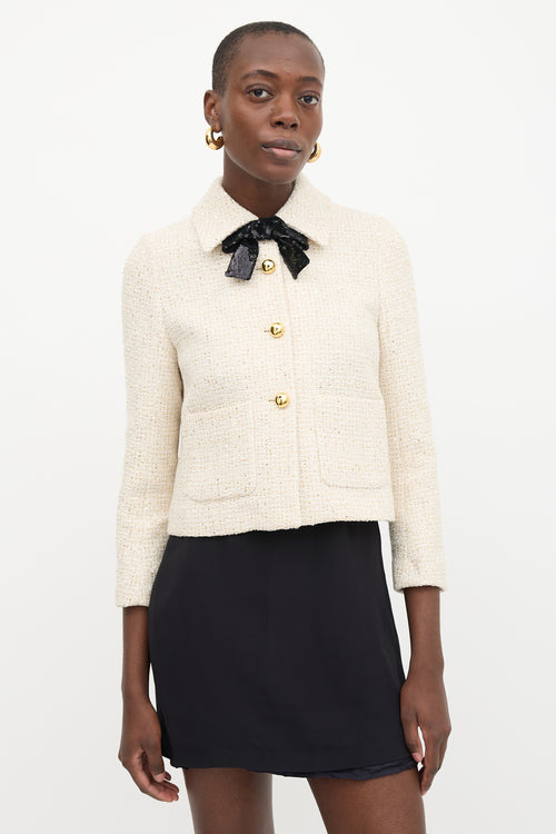 Miu Miu Wool Sequin Tweed Jacket