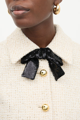 Miu Miu Wool Sequin Tweed Jacket