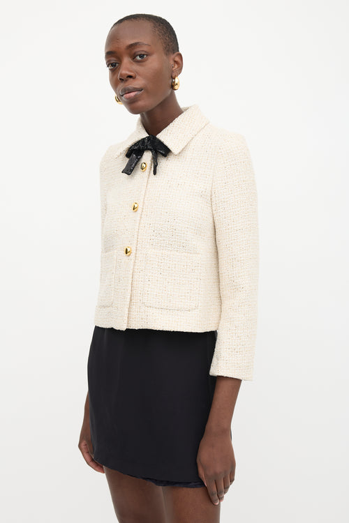 Miu Miu Wool Sequin Tweed Jacket