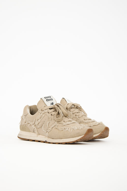 Miu Miu X New Balance Frayed 574  Sneaker