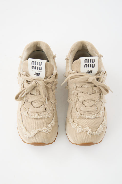 Miu Miu X New Balance Frayed 574  Sneaker