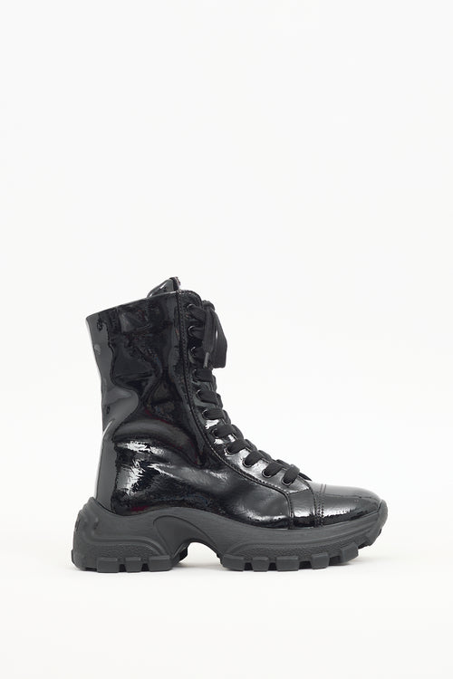 Miu Miu Black Patent Leather Platform Boot