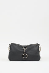 Miu Miu Black Leather Clasp Shoulder Bag