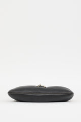 Miu Miu Black Leather Clasp Shoulder Bag