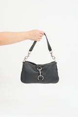 Miu Miu Black Leather Clasp Shoulder Bag