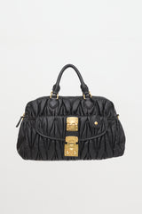 Miu Miu Matelassé Leather Bauletto Bowler Bag