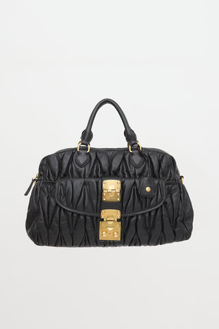 Miu Miu Matelassé Leather Bauletto Bowler Bag