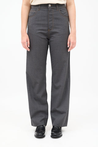 Miu Miu Wool Straight Leg Trouser