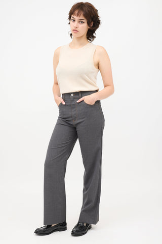 Miu Miu Wool Straight Leg Trouser