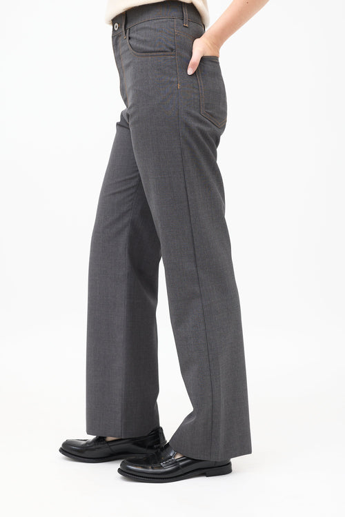 Miu Miu Wool Straight Leg Trouser