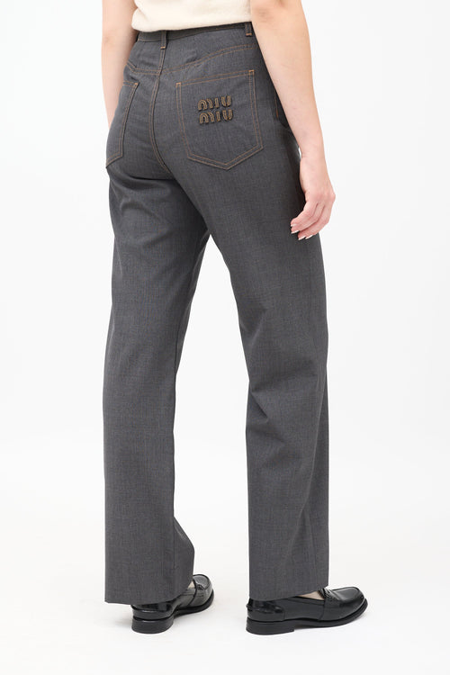 Miu Miu Wool Straight Leg Trouser