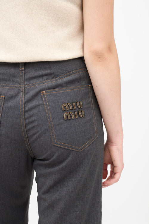 Miu Miu Wool Straight Leg Trouser