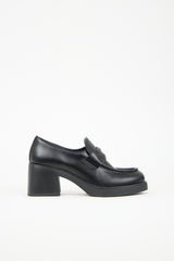 Miu Miu Leather Penny Heeled Loafer
