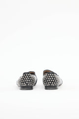Miu MiuCracked Leather Studded Loafer