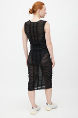 Molly Goddard Black Ruched Sheer Dress