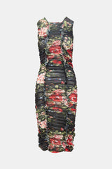 Molly Goddard Mesh Floral Ruched Dress