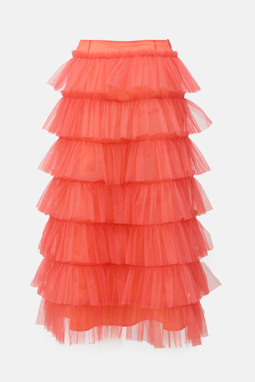 Molly Goddard Ruffled Tulle Tiered Skirt