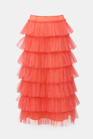 Molly Goddard Ruffled Tulle Tiered Skirt