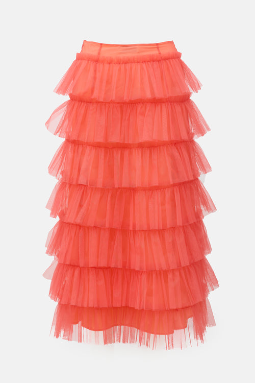Molly Goddard Ruffled Tulle Tiered Skirt