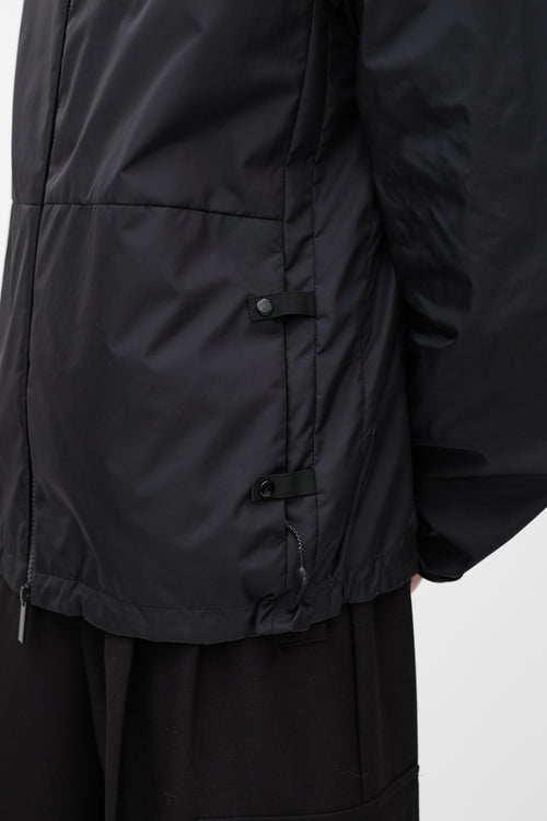 Moncler Black Nylon Zip Up Jacket
