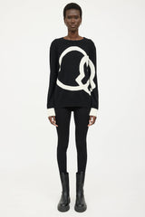 Moncler Wool Girocollo Knit Logo Sweater