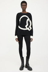 Moncler Wool Girocollo Knit Logo Sweater