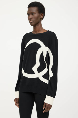 Moncler Wool Girocollo Knit Logo Sweater