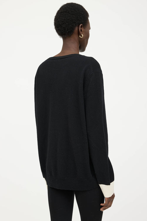 Moncler Wool Girocollo Knit Logo Sweater