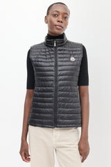 Moncler Black Nylon Quilted Down Vest