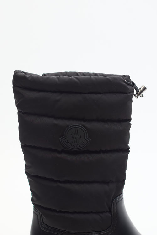 Moncler Black Nylon Quilted Ginette Puffer Boot