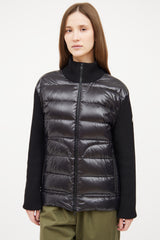 Moncler Black Padded Wool Cardigan