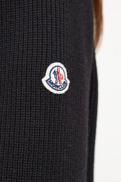 Moncler Black Padded Wool Cardigan