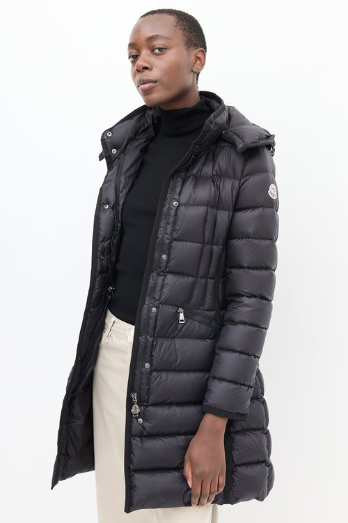 Moncler Black Quilted Down Hermine Coat