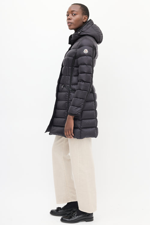 Moncler Black Quilted Down Hermine Coat