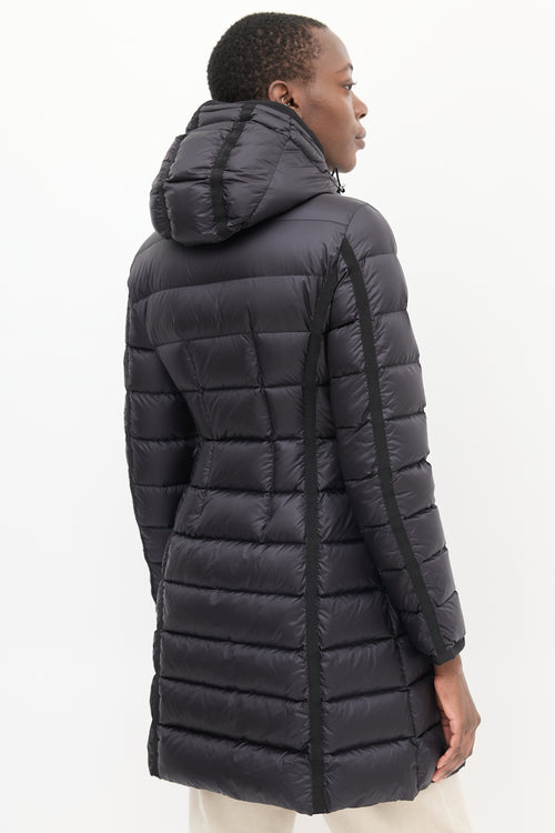 Moncler Black Quilted Down Hermine Coat