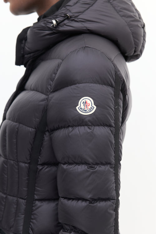 Moncler Black Quilted Down Hermine Coat