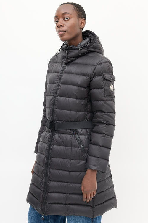 Moncler Black Quilted Down Mokacine Coat