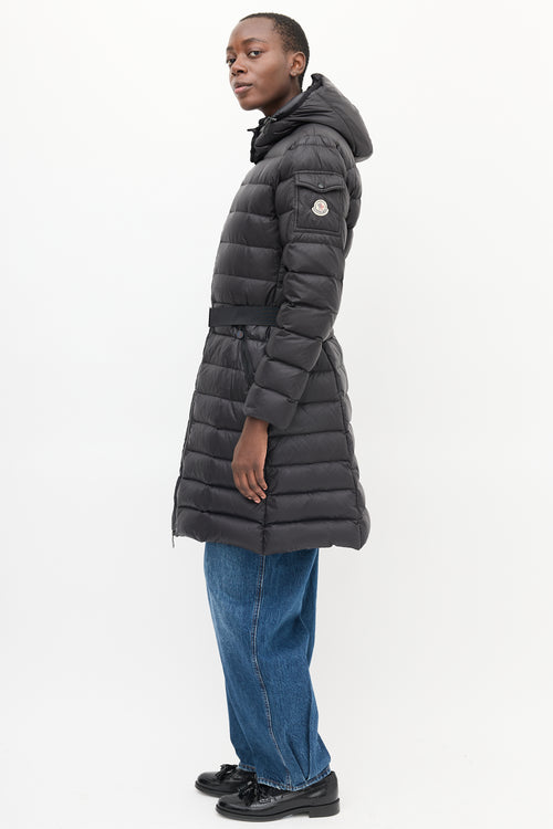 Moncler Black Quilted Down Mokacine Coat