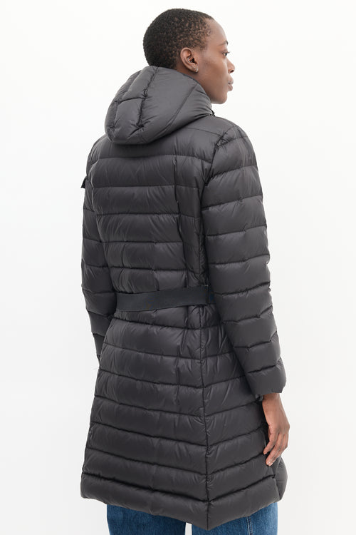 Moncler Black Quilted Down Mokacine Coat