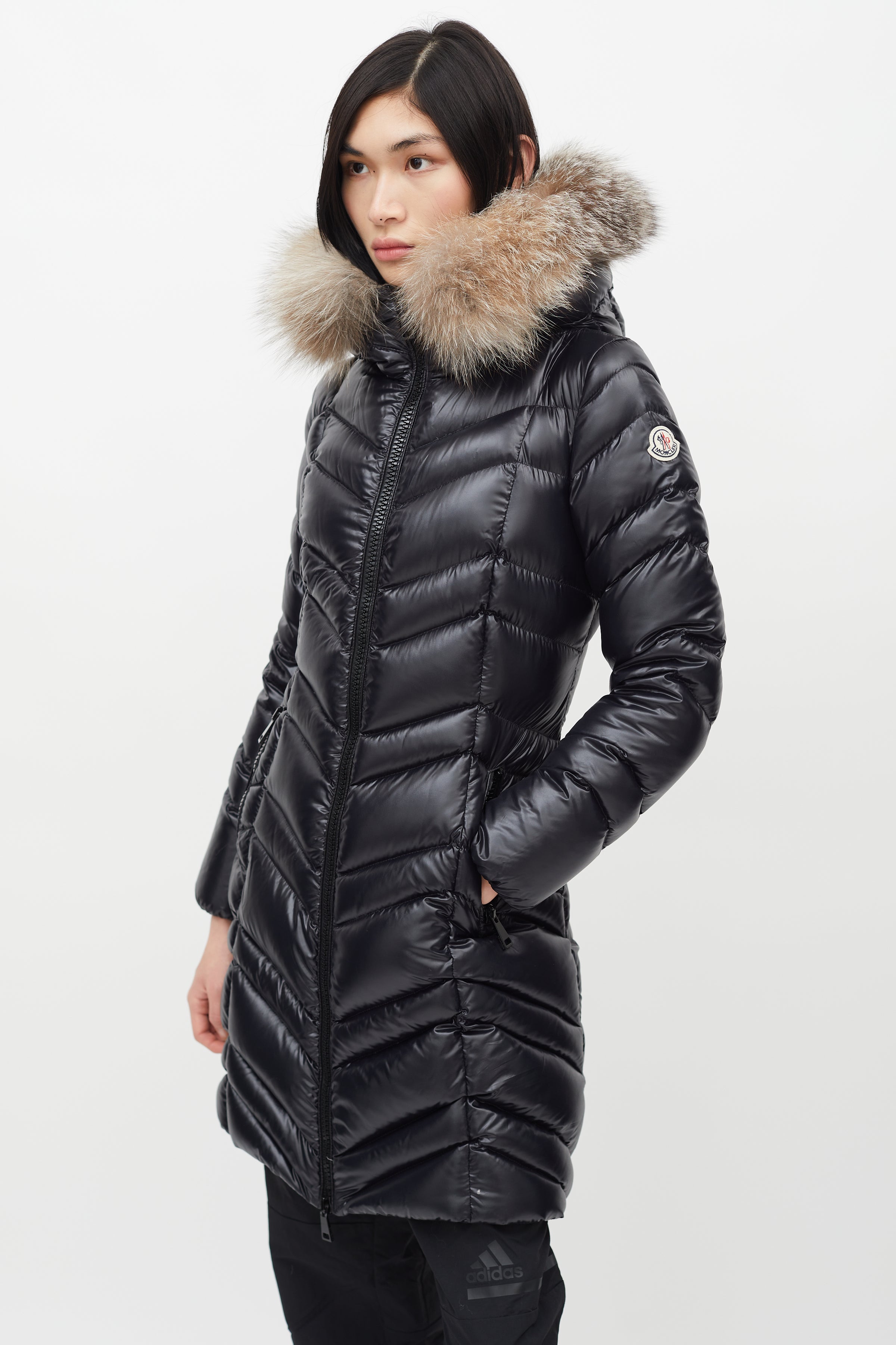 Moncler // Black Shine Fulmar Fur Hood Down Jacket – VSP Consignment