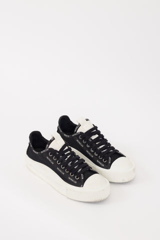 Moncler Black & White Canvas Glissiere Sneaker