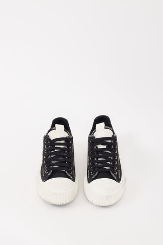 Moncler Black & White Canvas Glissiere Sneaker