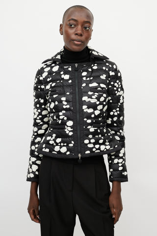 Moncler Black & White Dotted Nylon Jacket