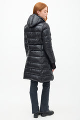 Moncler Black Down & Nylon Moka Puffer Coat