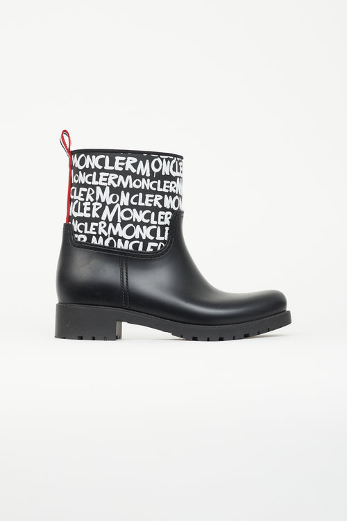 Moncler Black & Multicolour Logo Ginette Boot