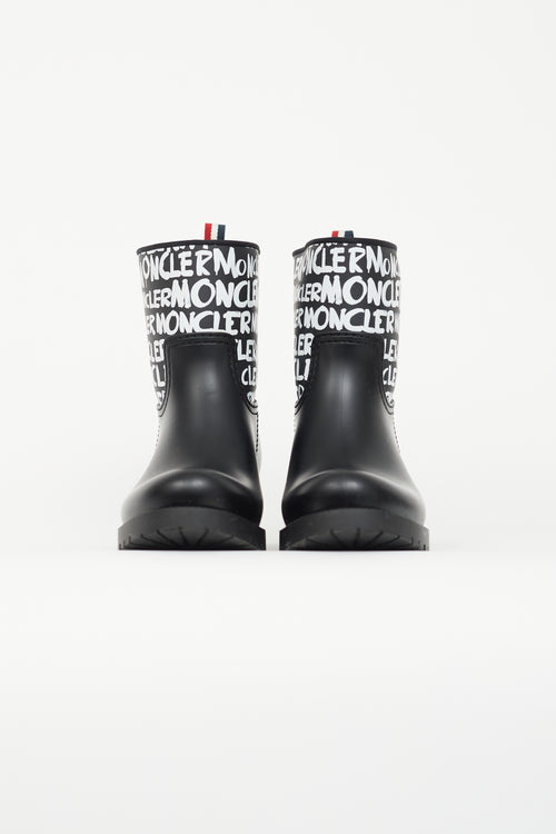 Moncler Black & Multicolour Logo Ginette Boot