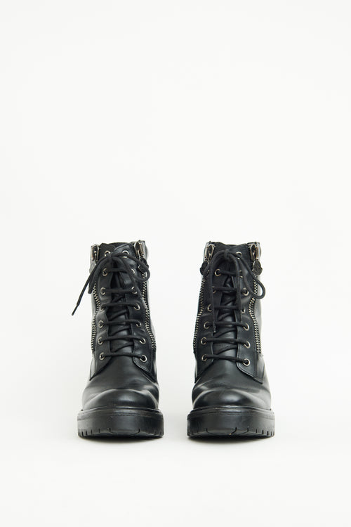 Moncler Black Viviane Platform Combat Boot